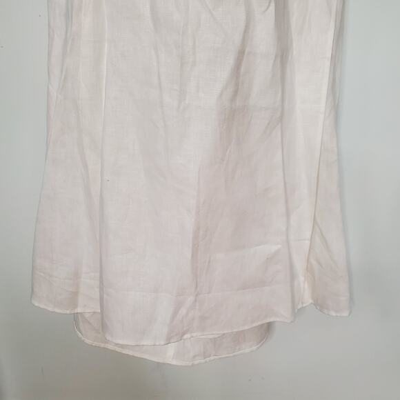 Reformation Clyde 2 Piece Set 100% Linen Midi Skirt Crop Top Bustier White 10 - Picture 6 of 12